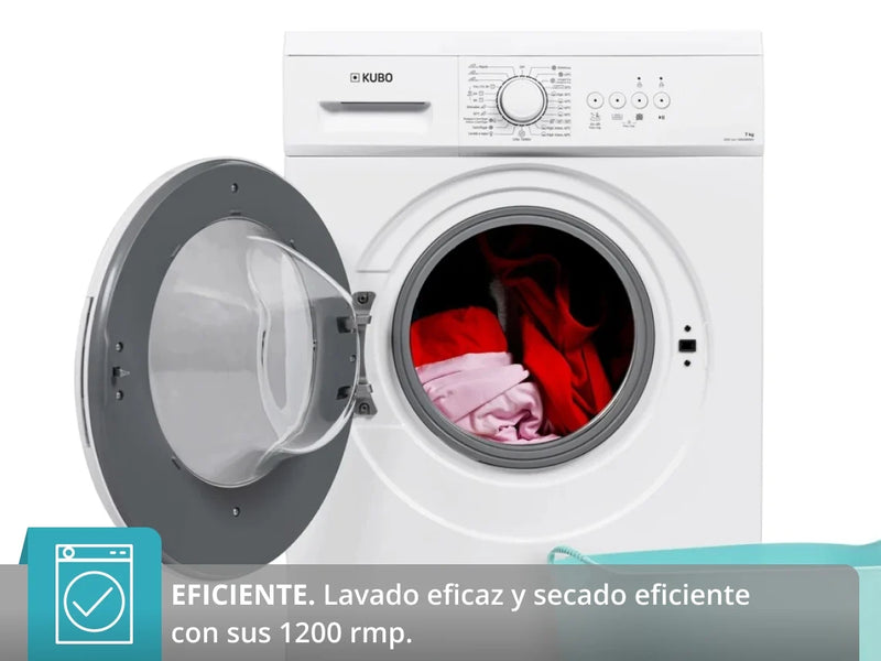 Lavadora KUBO KBWM8993 (7kg - 1200 rpm - Blanco)