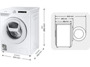 Lavadora SAMSUNG Addwash WW80T554DTW (8 kg - 1400 rpm - Blanco)