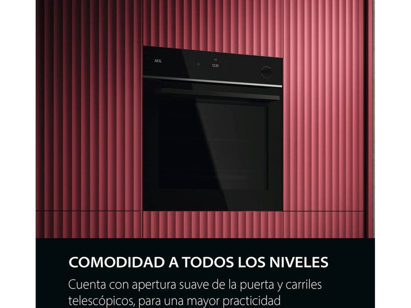 Horno AEG TR7PB73FSB SteamCrisp (72 L - 59.5 cm - Pirolítico - Negro)