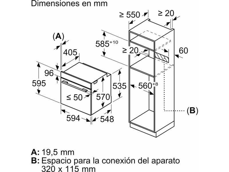Horno Multifunción BALAY 3HB5879B7 (71 L - 60 cm - Hidro + Pirolítico - Blanco)