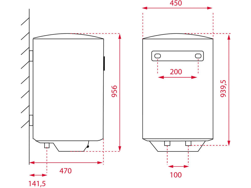 Termo Eléctrico TEKA Smart EWH 100 VE-D (100 L - 7.5 bar)  Energetic Certification - B-current Ficha Técnica