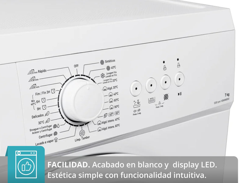 Lavadora KUBO KBWM8993 (7kg - 1200 rpm - Blanco)
